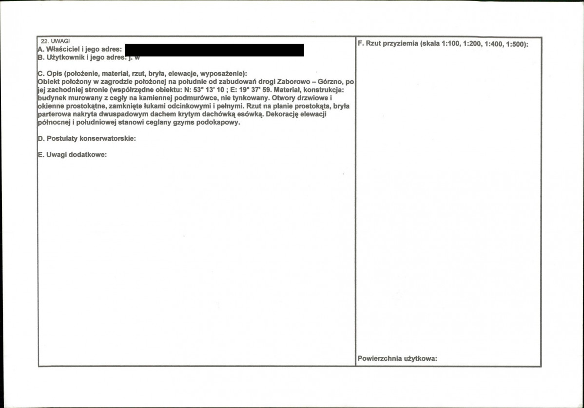 KEZN - Karta obiektu niewpisanego do rejestru, skan nr 2