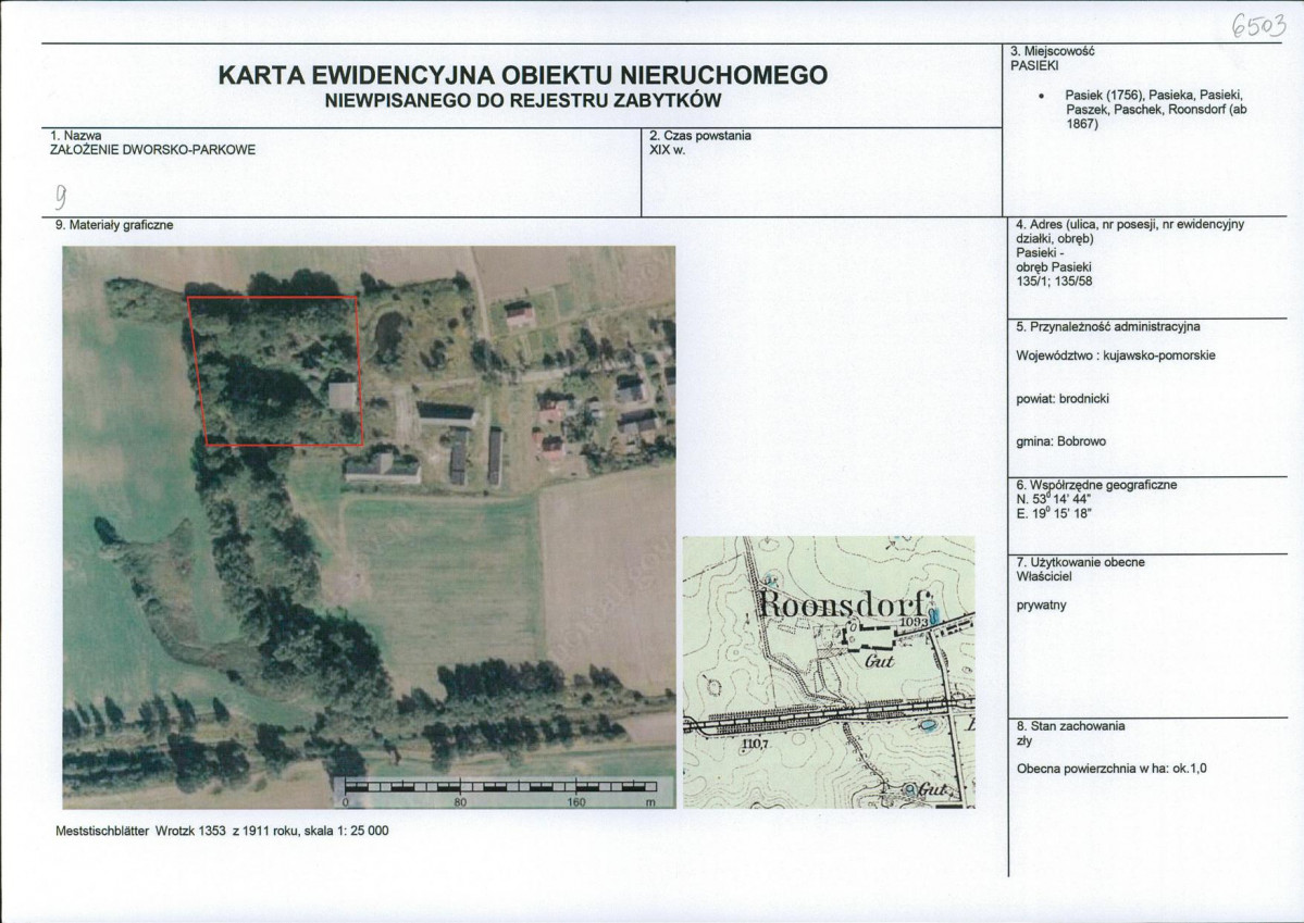 KEZN - Karta obiektu niewpisanego do rejestru, skan nr 1