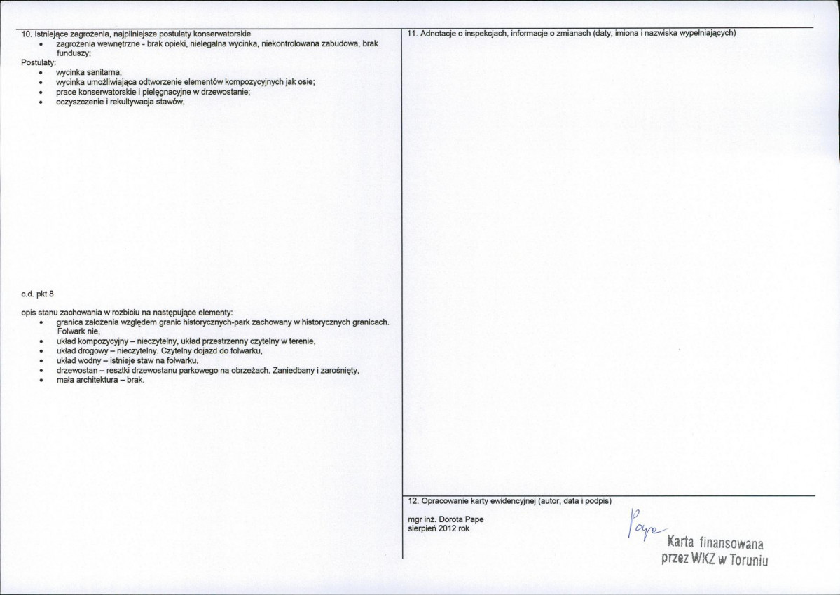 KEZN - Karta obiektu niewpisanego do rejestru, skan nr 2