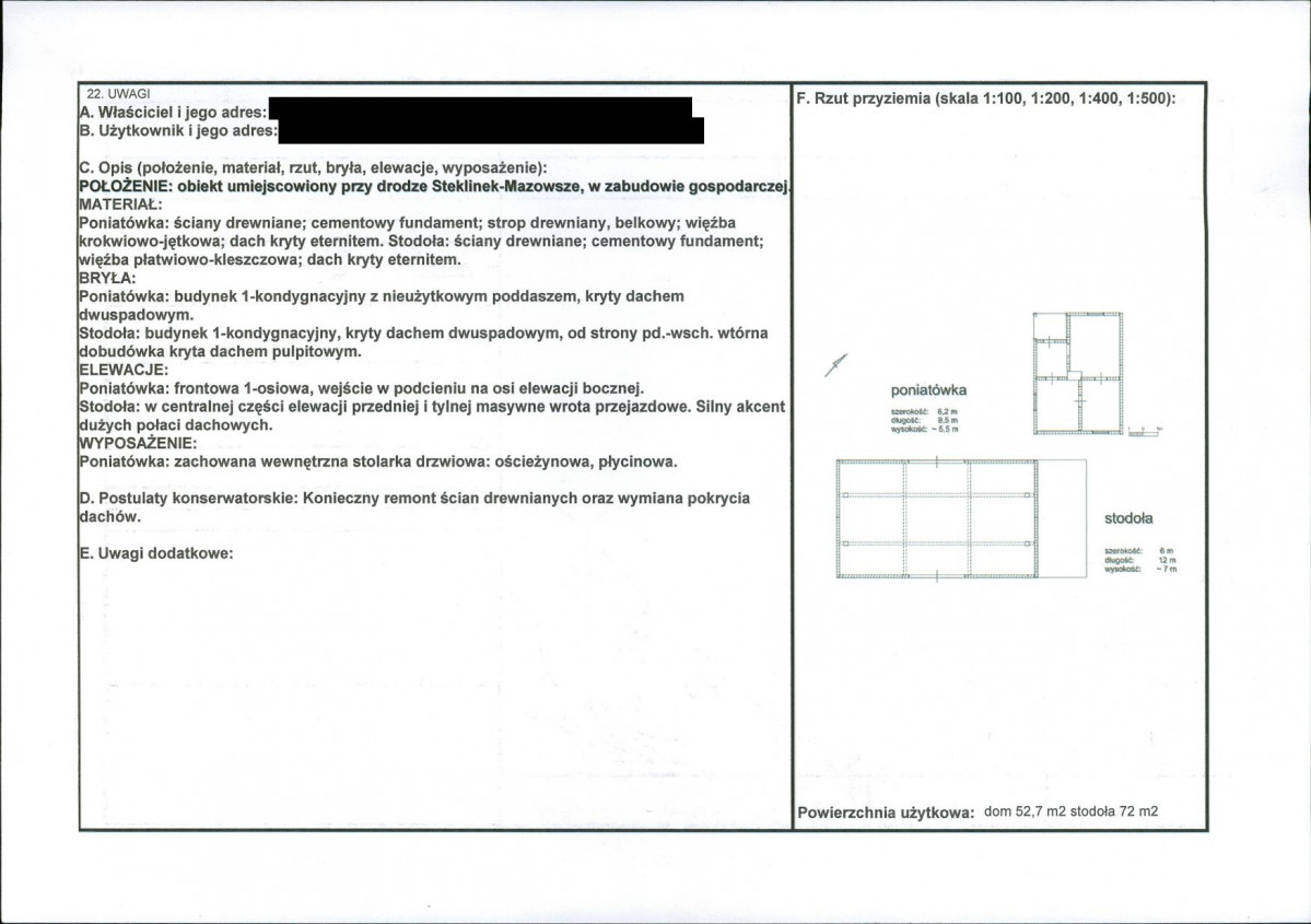 KEZN - Karta obiektu niewpisanego do rejestru, skan nr 2