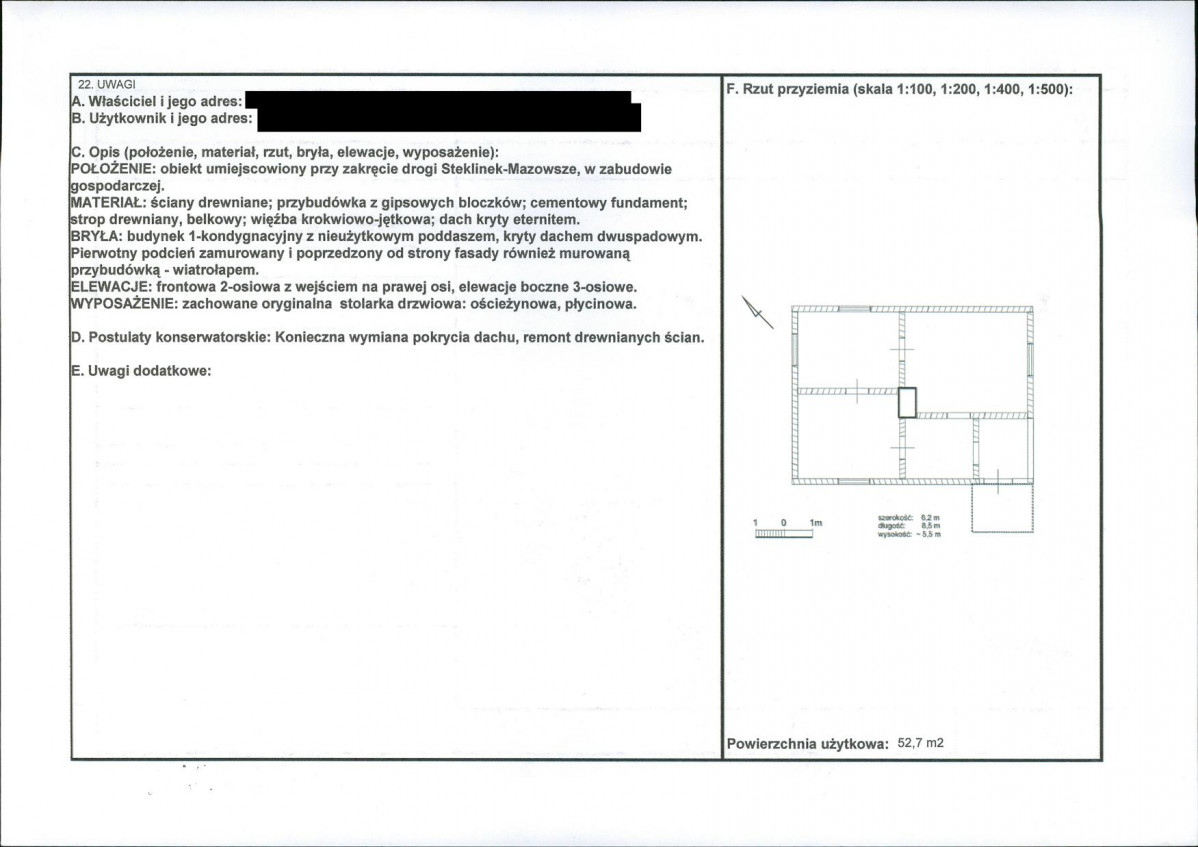 KEZN - Karta obiektu niewpisanego do rejestru, skan nr 2