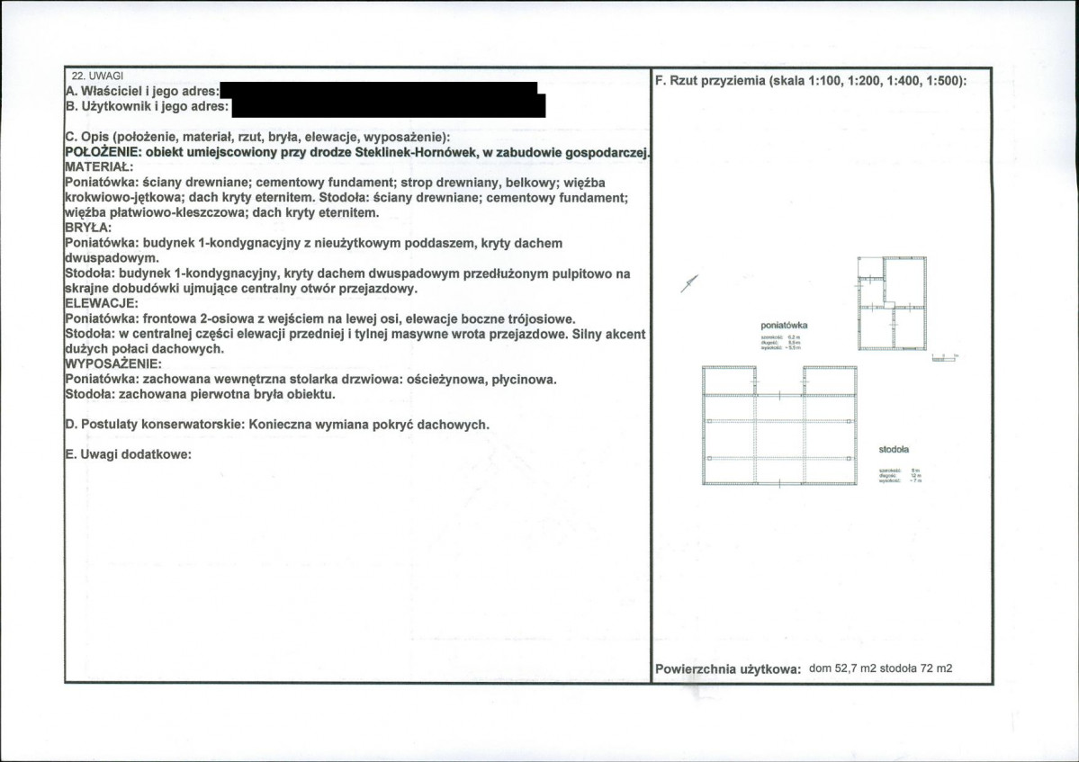 KEZN - Karta obiektu niewpisanego do rejestru, skan nr 2