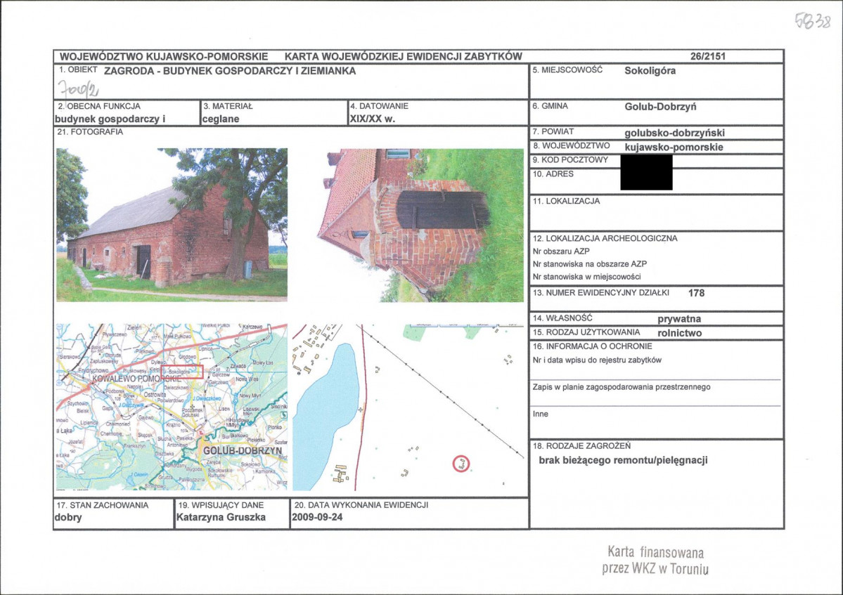 KEZN - Karta obiektu niewpisanego do rejestru, skan nr 1