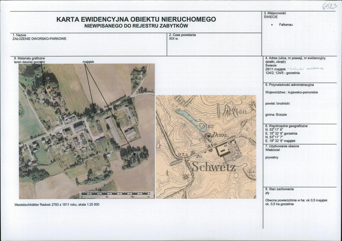 KEZN - Karta obiektu niewpisanego do rejestru, skan nr 1