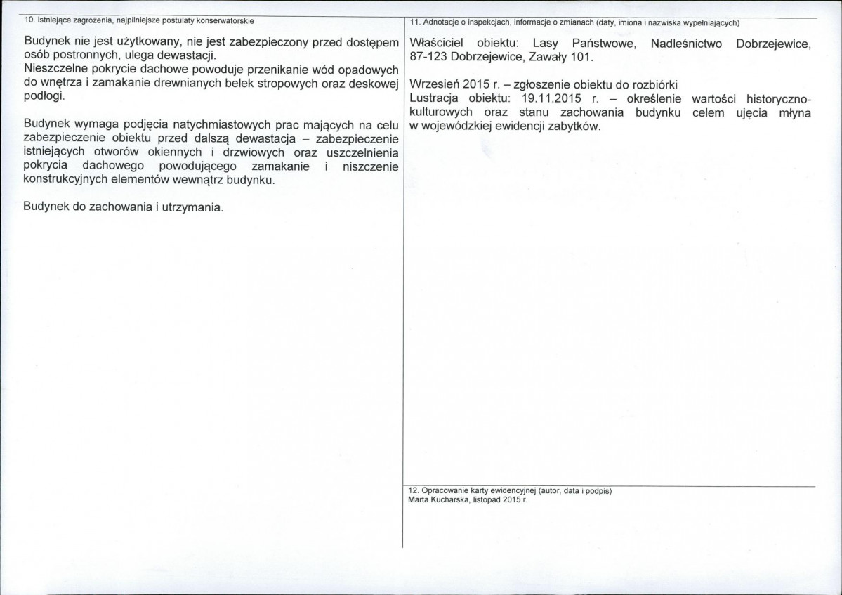 KEZN - Karta obiektu niewpisanego do rejestru, skan nr 2