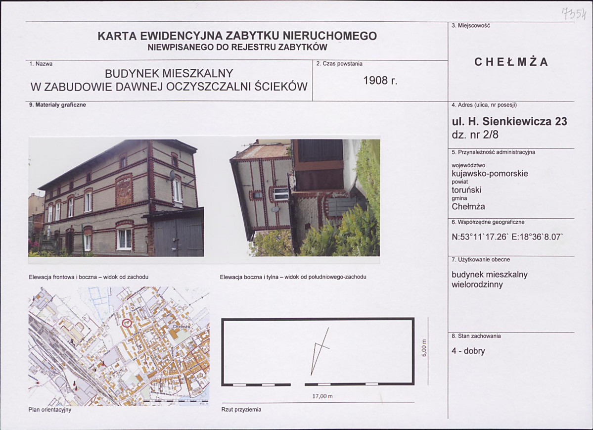 KEZN - Karta obiektu niewpisanego do rejestru, skan nr 1