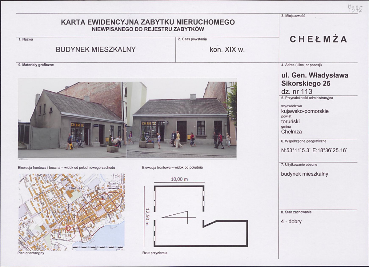 KEZN - Karta obiektu niewpisanego do rejestru, skan nr 1