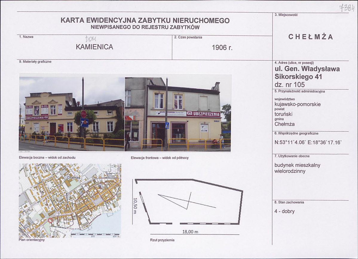 KEZN - Karta obiektu niewpisanego do rejestru, skan nr 1