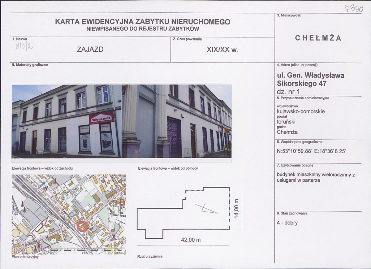 KEZN - Karta obiektu niewpisanego do rejestru, skan nr 1