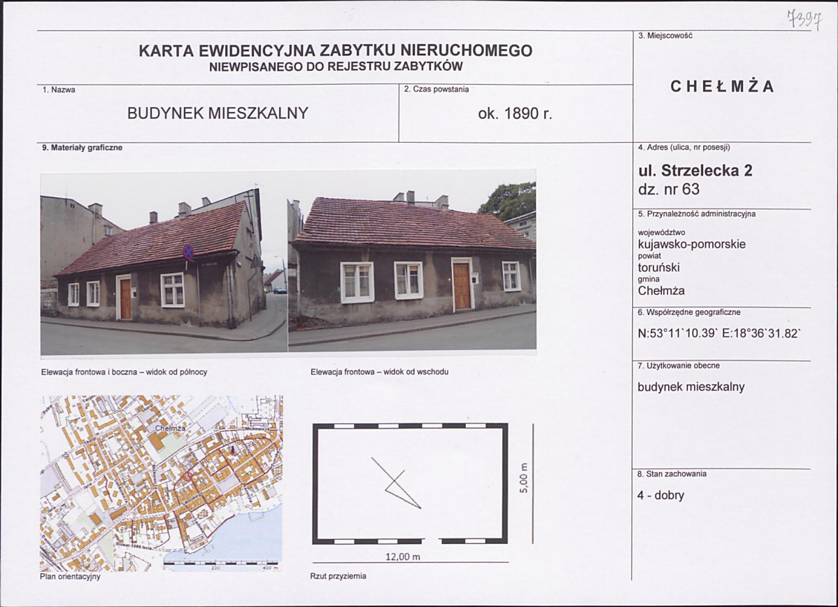 KEZN - Karta obiektu niewpisanego do rejestru, skan nr 1