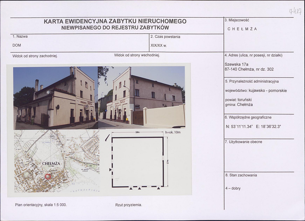 KEZN - Karta obiektu niewpisanego do rejestru, skan nr 1