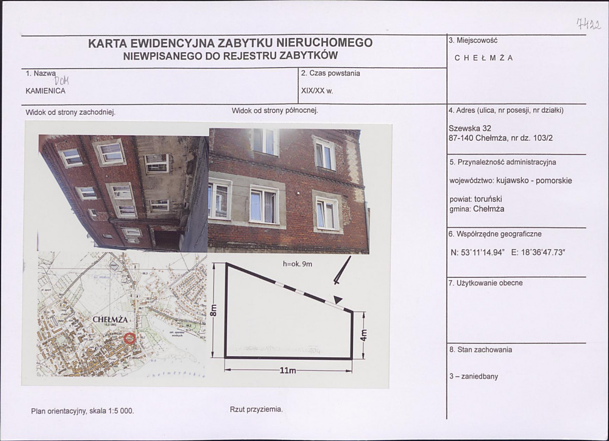 KEZN - Karta obiektu niewpisanego do rejestru, skan nr 1