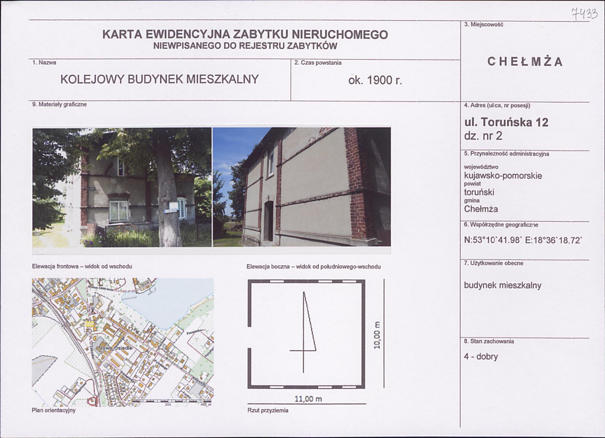 KEZN - Karta obiektu niewpisanego do rejestru, skan nr 1