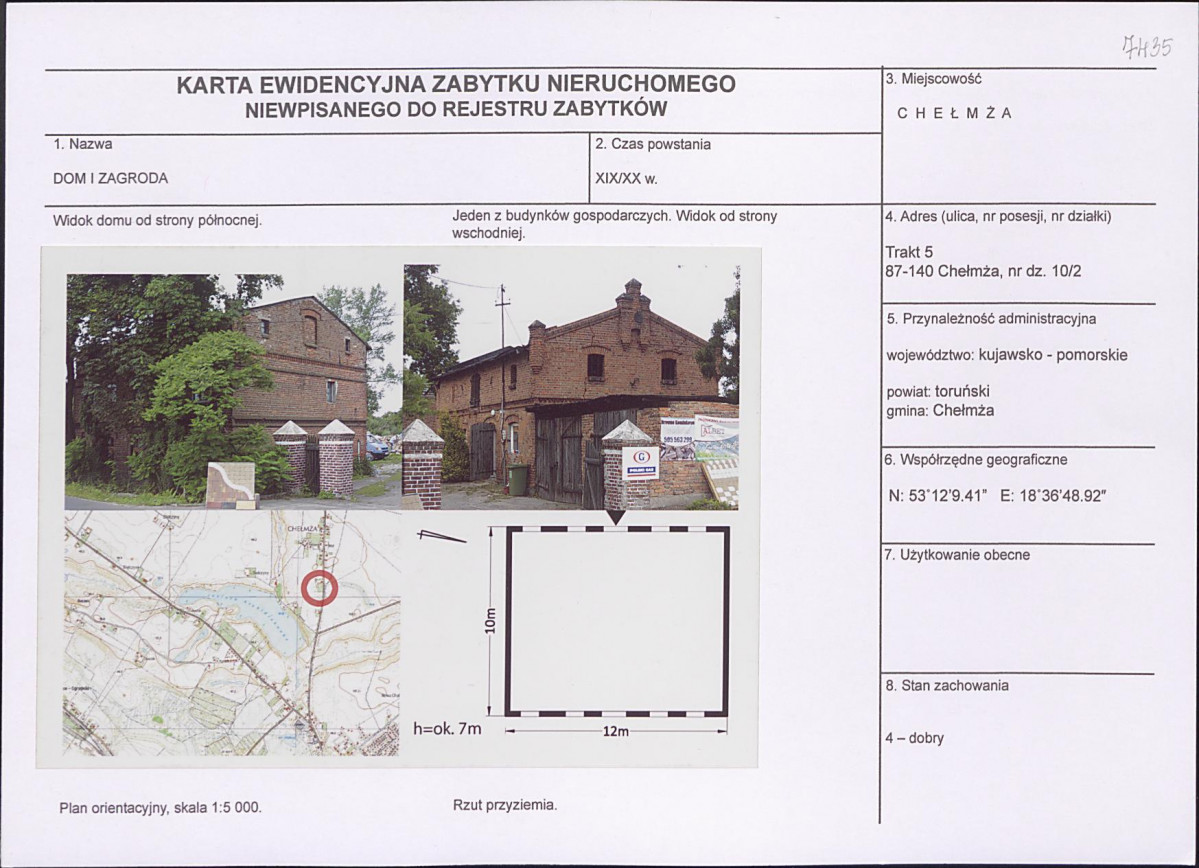 KEZN - Karta obiektu niewpisanego do rejestru, skan nr 1