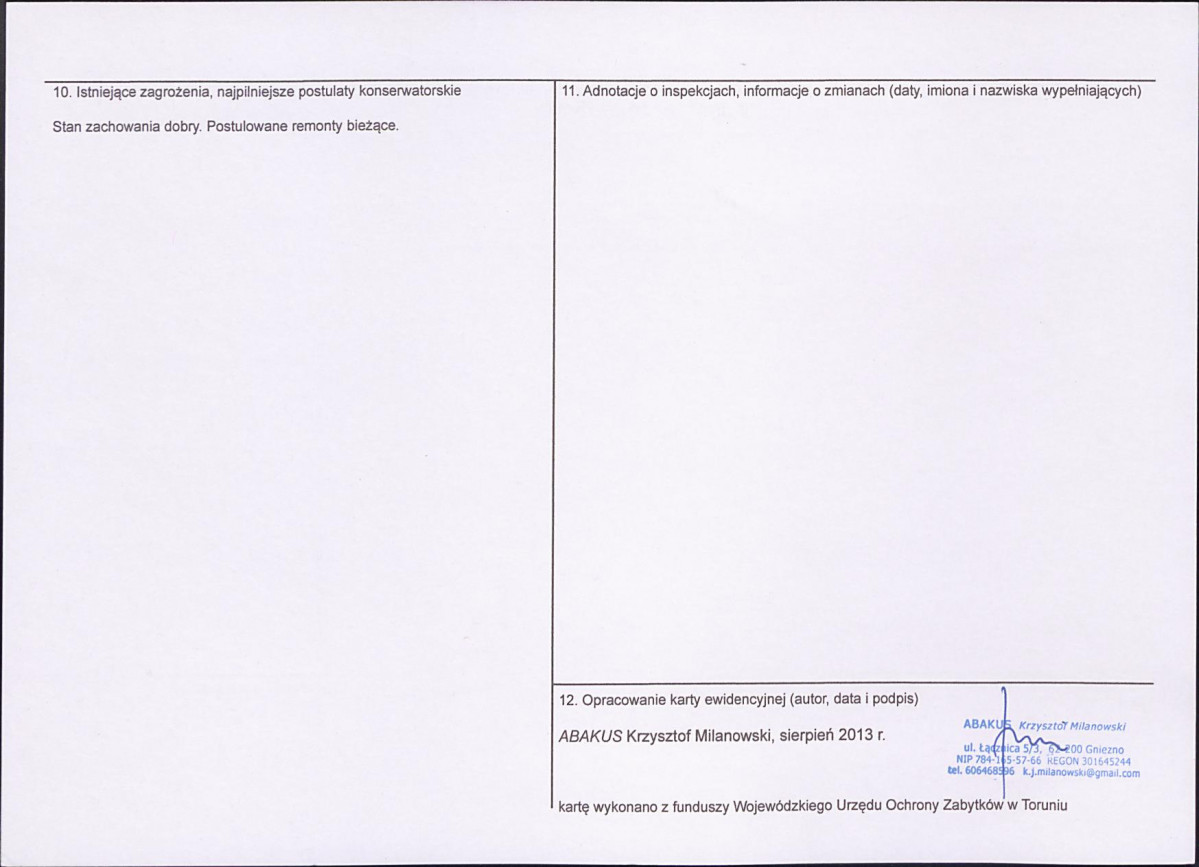 KEZN - Karta obiektu niewpisanego do rejestru, skan nr 2