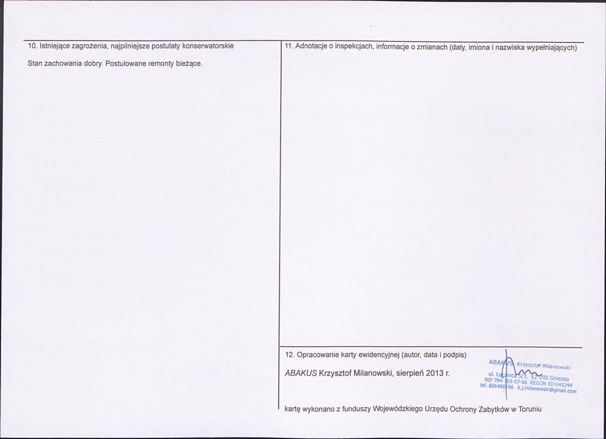 KEZN - Karta obiektu niewpisanego do rejestru, skan nr 2