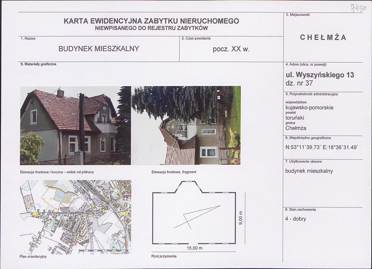 KEZN - Karta obiektu niewpisanego do rejestru, skan nr 1