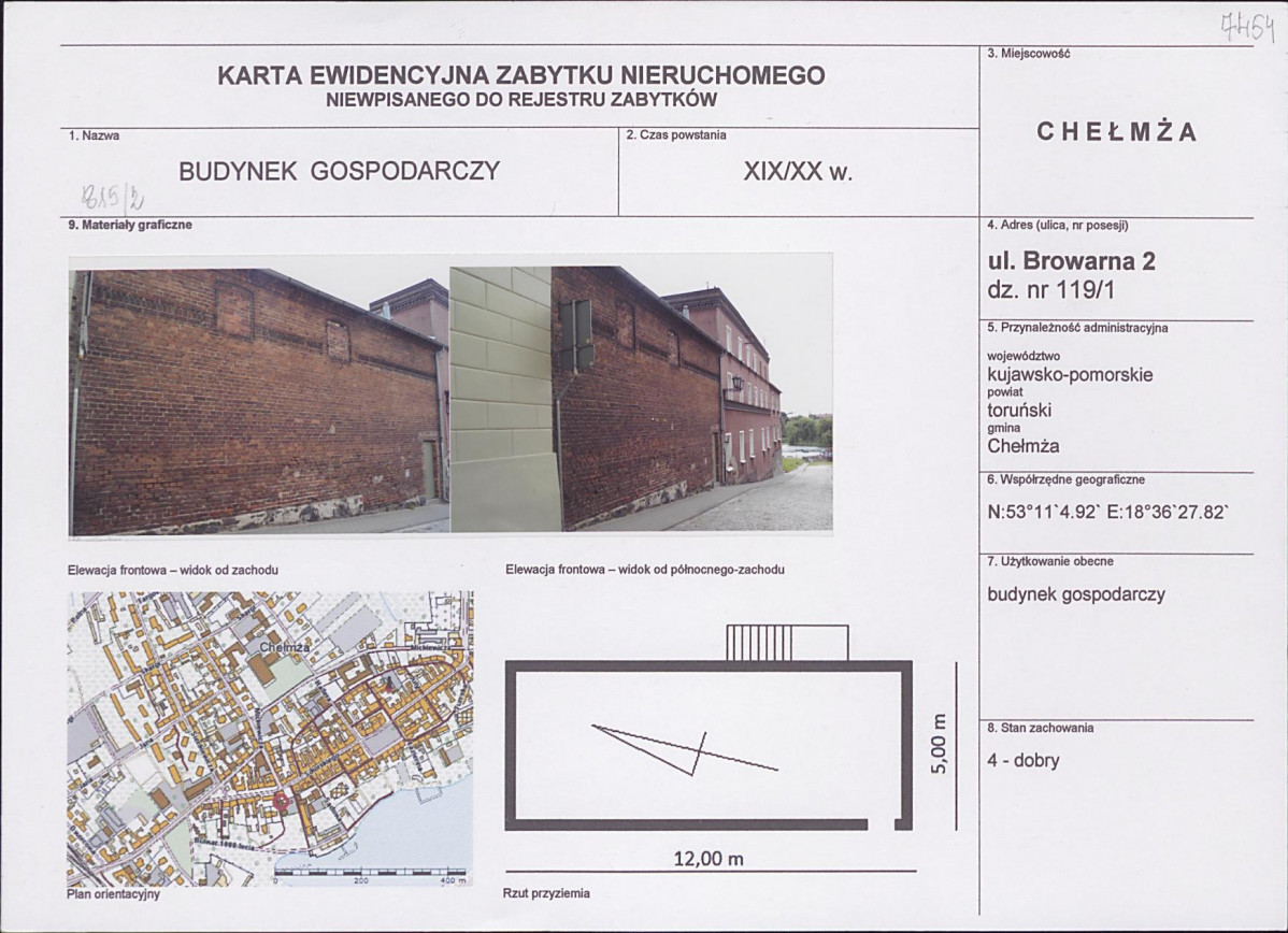 KEZN - Karta obiektu niewpisanego do rejestru, skan nr 1
