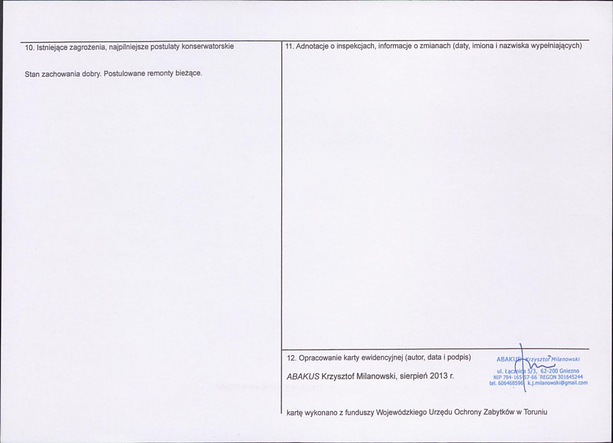 KEZN - Karta obiektu niewpisanego do rejestru, skan nr 2