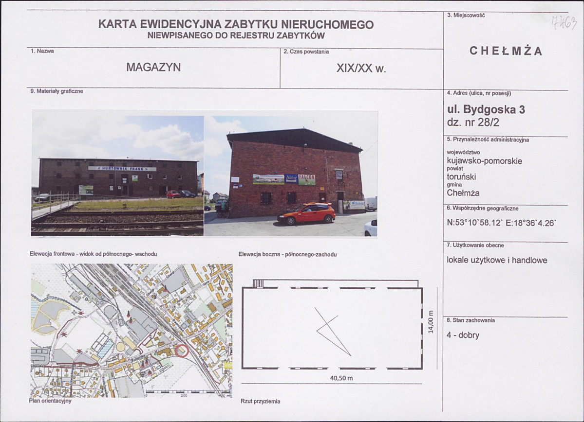 KEZN - Karta obiektu niewpisanego do rejestru, skan nr 1