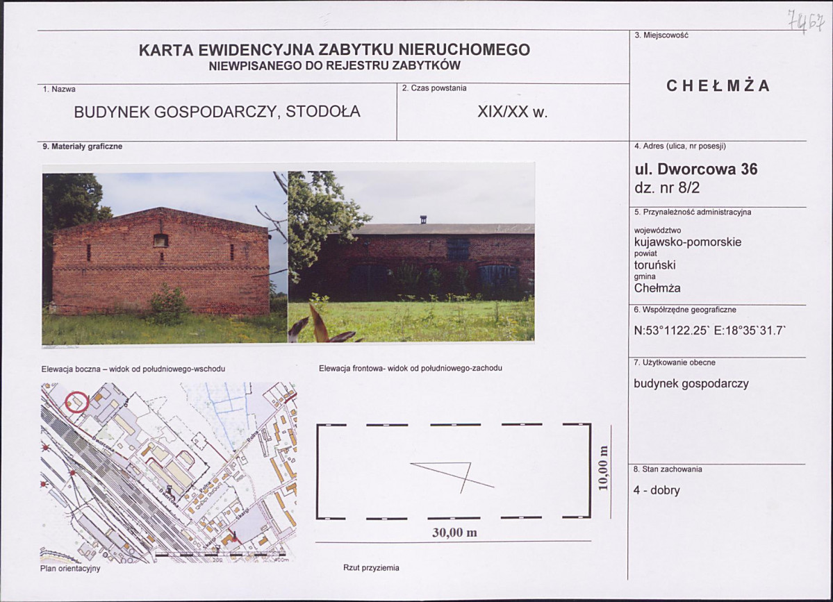 KEZN - Karta obiektu niewpisanego do rejestru, skan nr 1