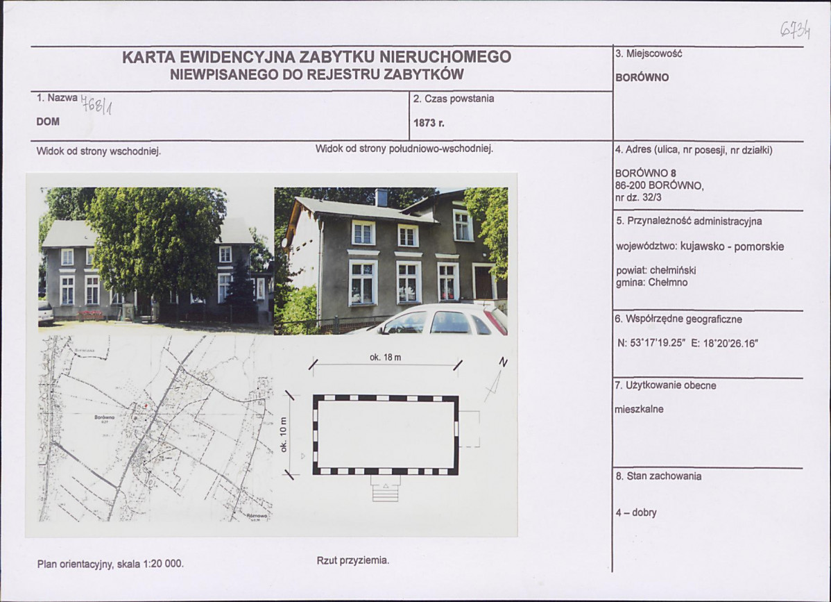 KEZN - Karta obiektu niewpisanego do rejestru, skan nr 1
