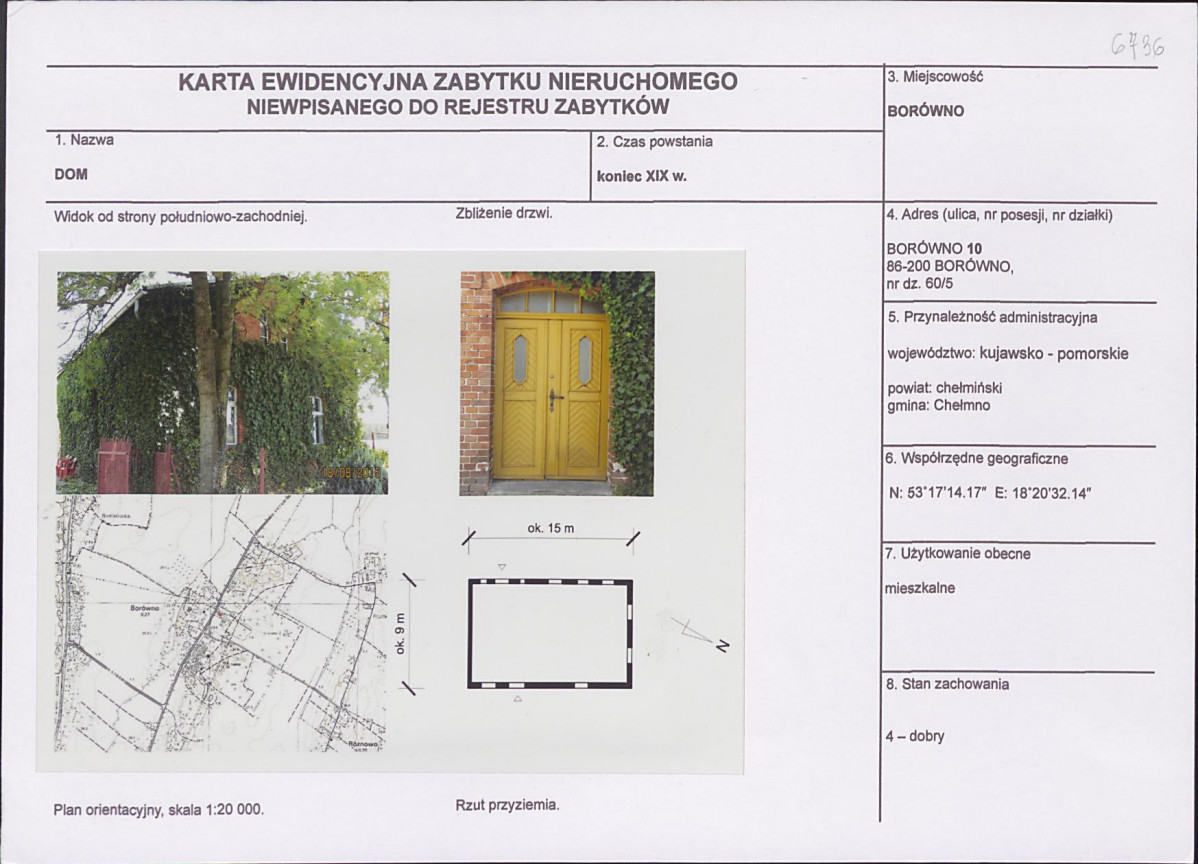 KEZN - Karta obiektu niewpisanego do rejestru, skan nr 1
