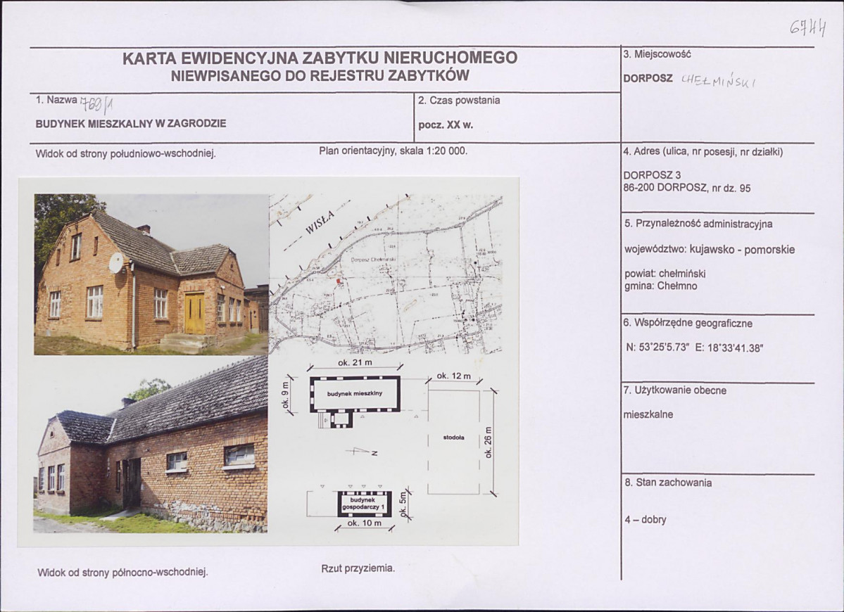 KEZN - Karta obiektu niewpisanego do rejestru, skan nr 1