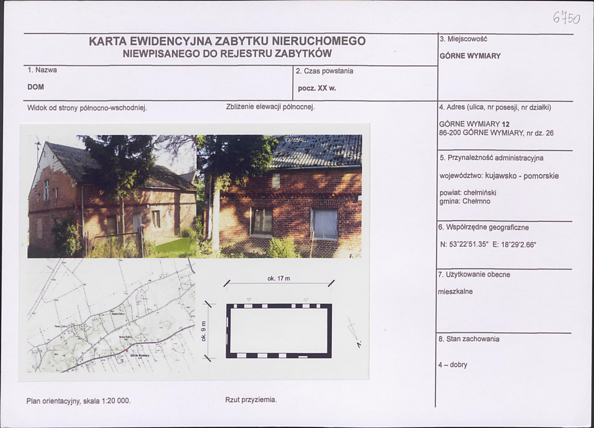 KEZN - Karta obiektu niewpisanego do rejestru, skan nr 1