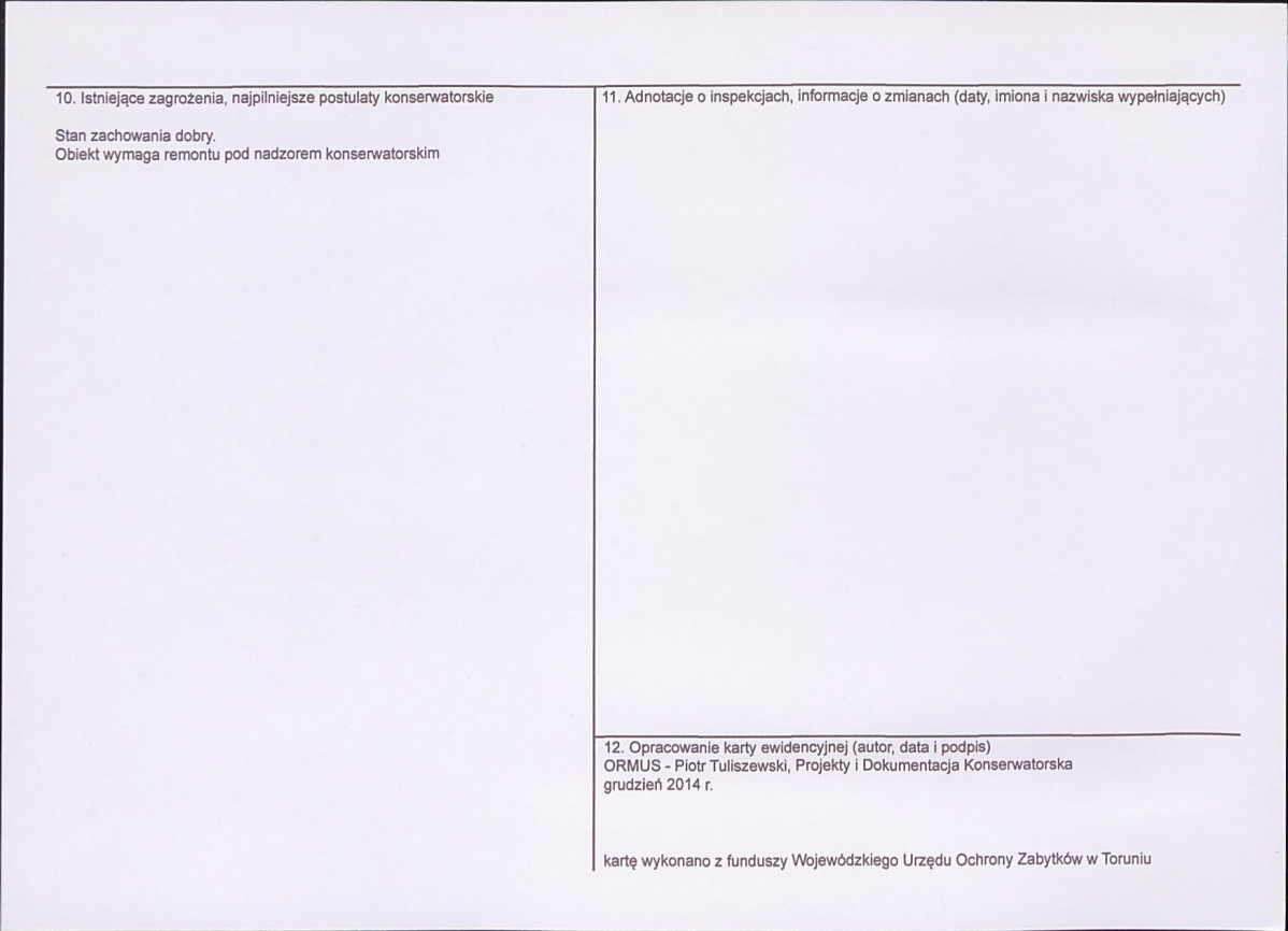 KEZN - Karta obiektu niewpisanego do rejestru, skan nr 2