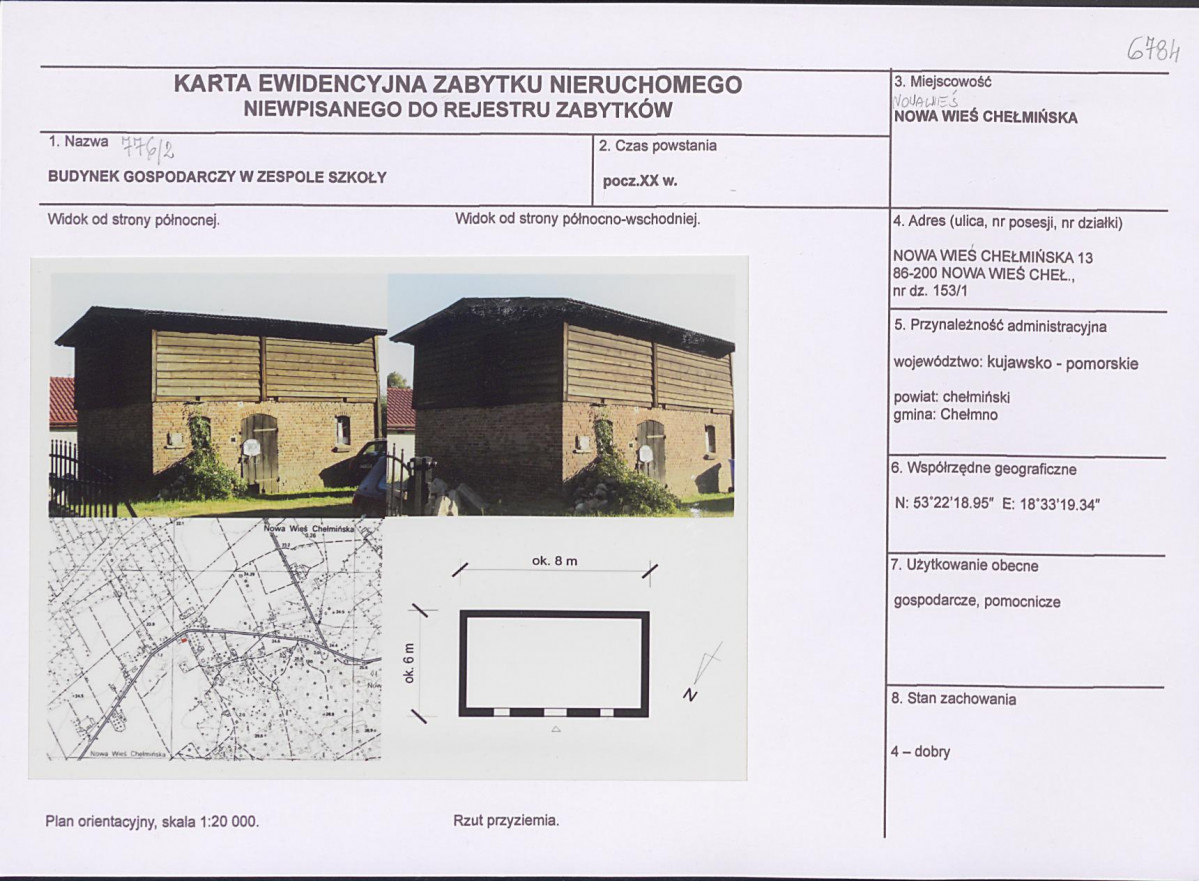 KEZN - Karta obiektu niewpisanego do rejestru, skan nr 1