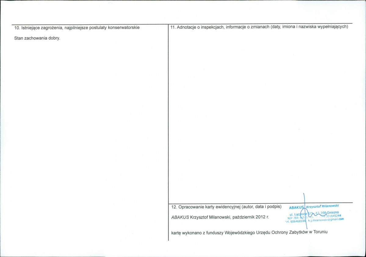 KEZN - Karta obiektu niewpisanego do rejestru, skan nr 2