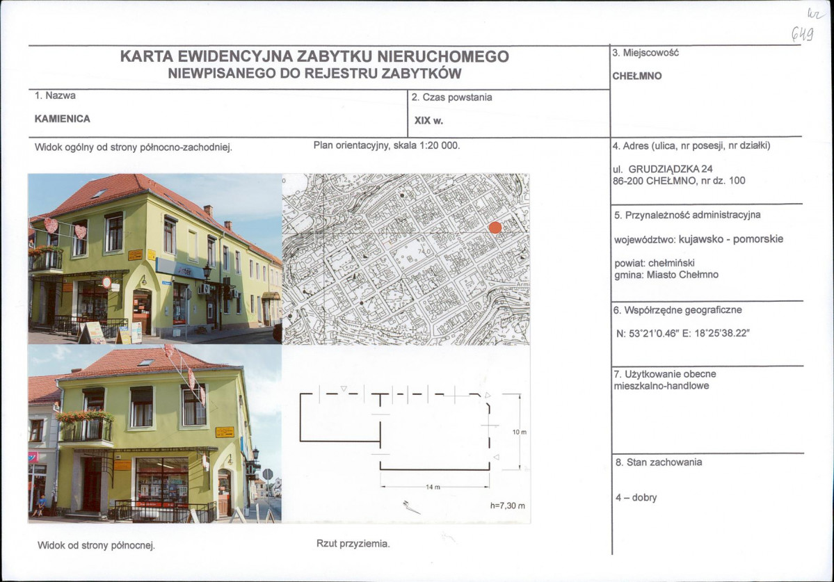 KEZN - Karta obiektu niewpisanego do rejestru, skan nr 1