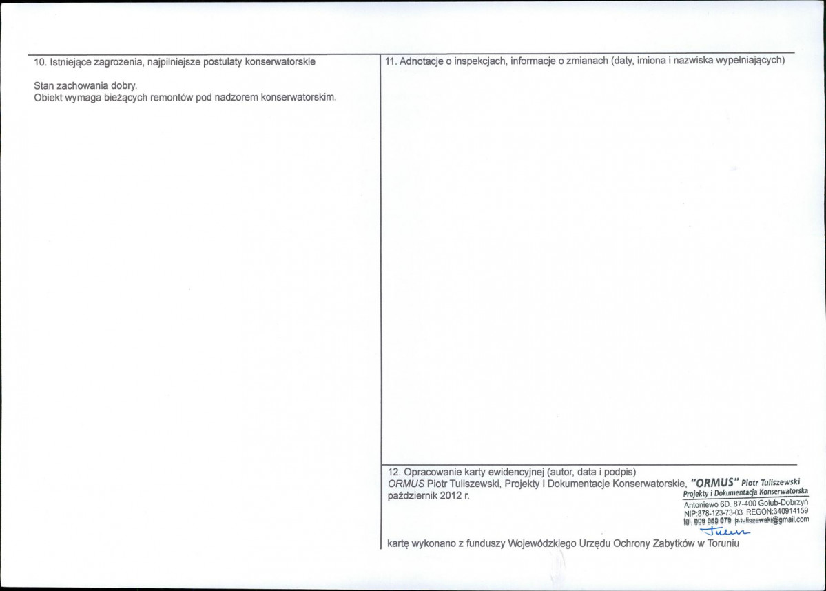 KEZN - Karta obiektu niewpisanego do rejestru, skan nr 2