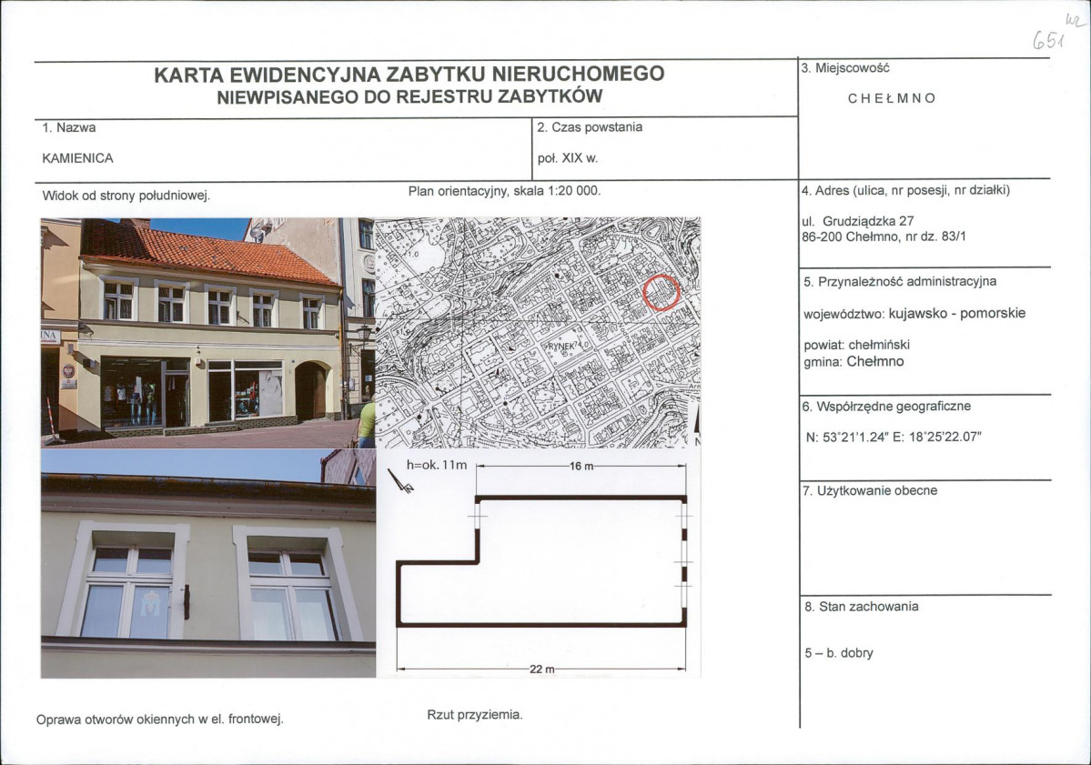 KEZN - Karta obiektu niewpisanego do rejestru, skan nr 1