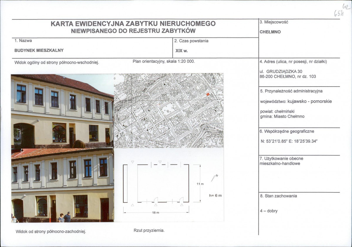 KEZN - Karta obiektu niewpisanego do rejestru, skan nr 1