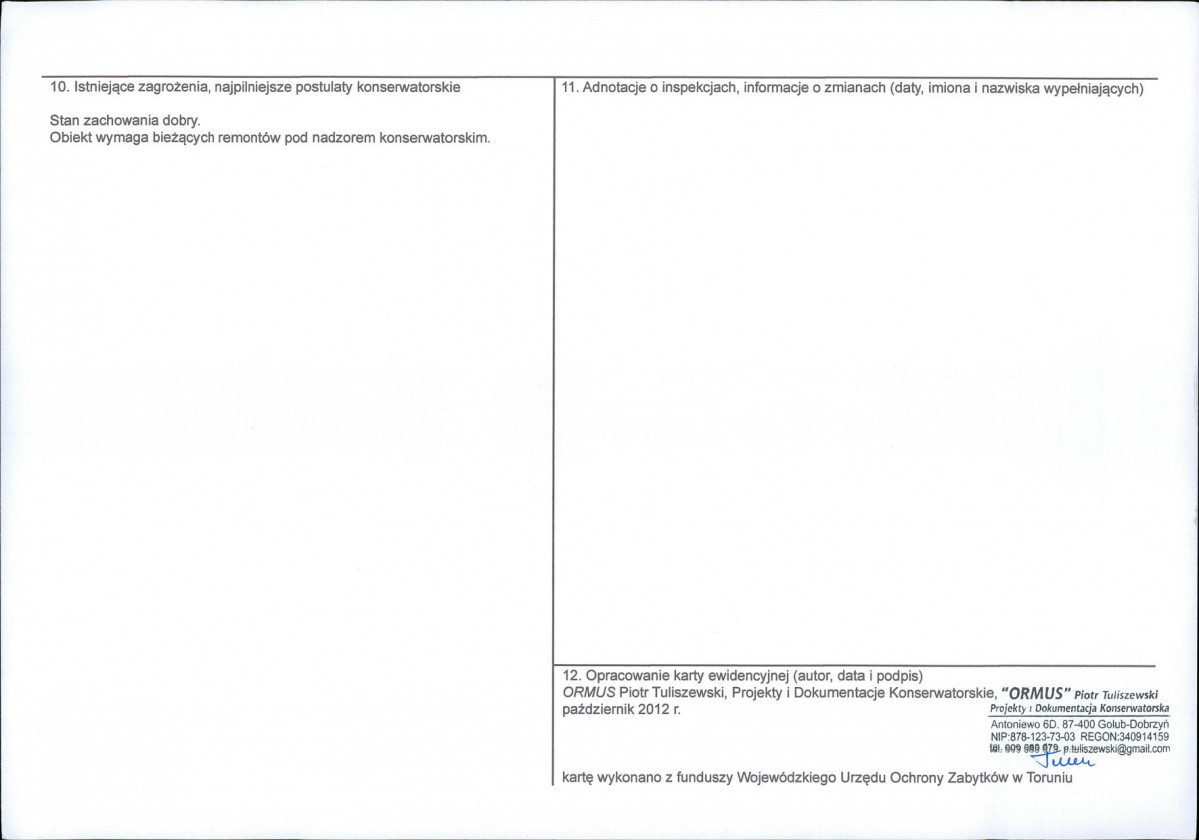 KEZN - Karta obiektu niewpisanego do rejestru, skan nr 2
