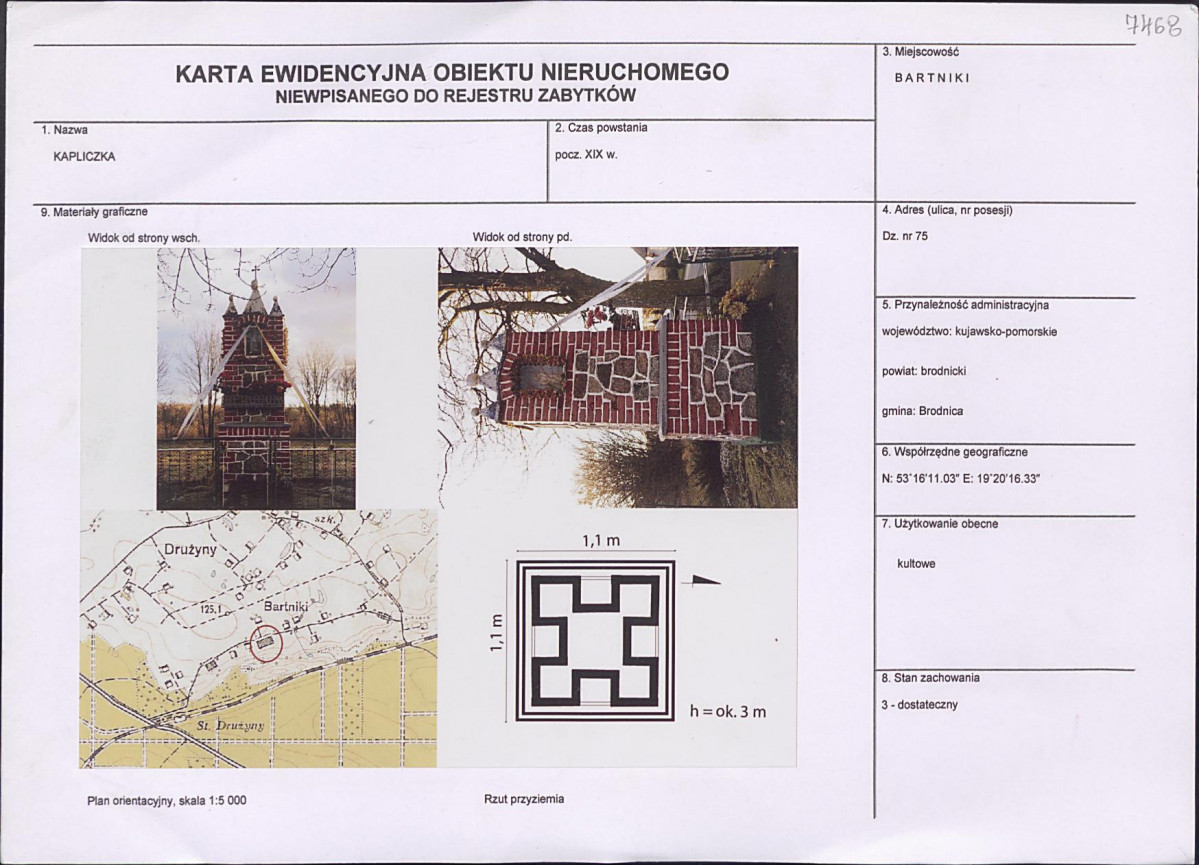 Karta obiektu niewpisanego do rejestru, skan nr 1