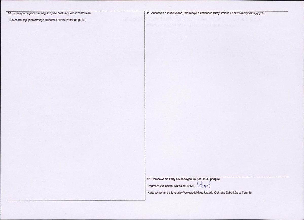 KEZN - Karta obiektu niewpisanego do rejestru, skan nr 2
