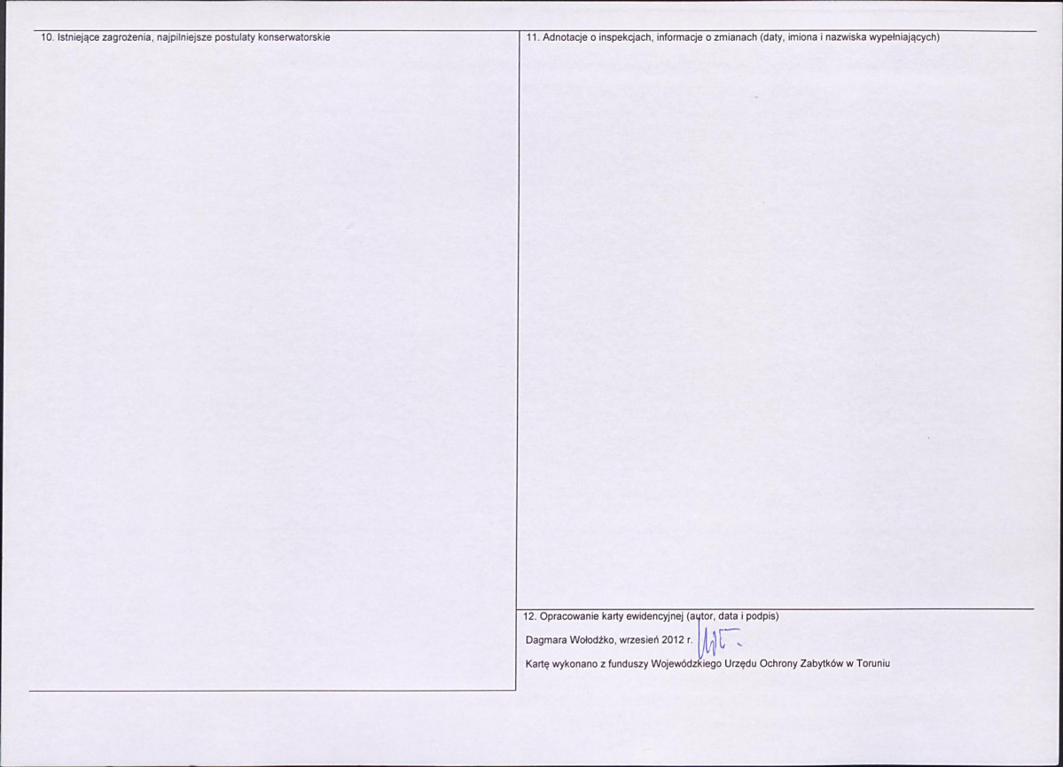 KEZN - Karta obiektu niewpisanego do rejestru, skan nr 2