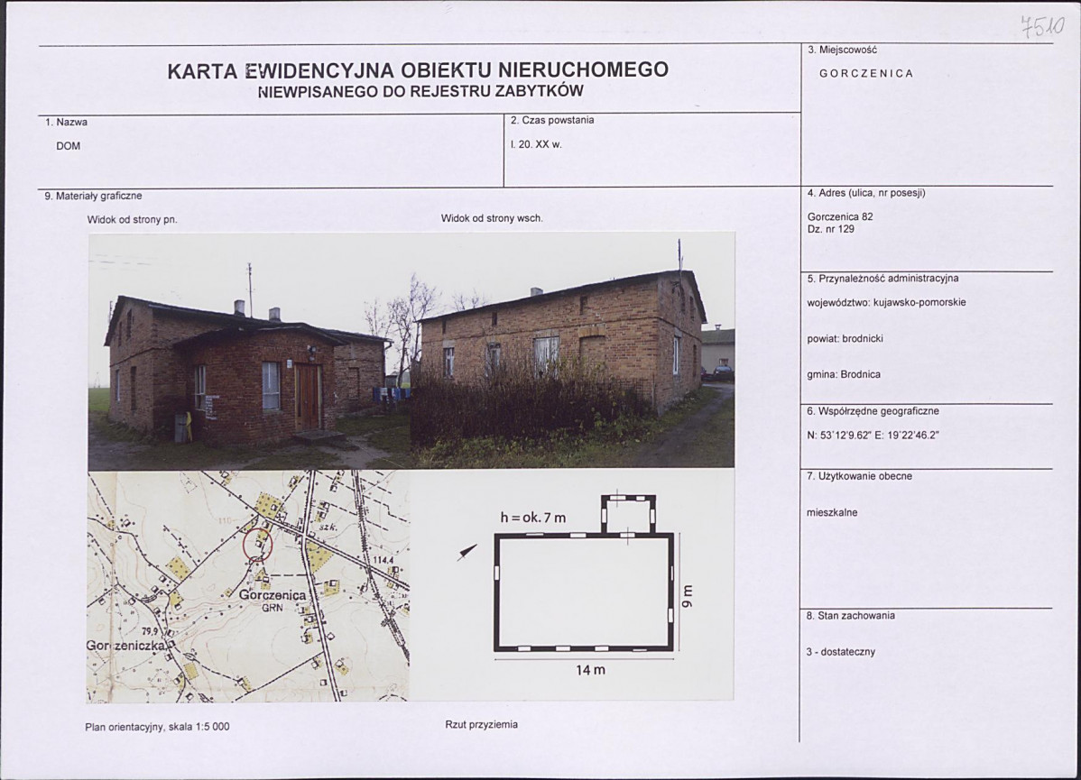 Karta obiektu niewpisanego do rejestru, skan nr 1