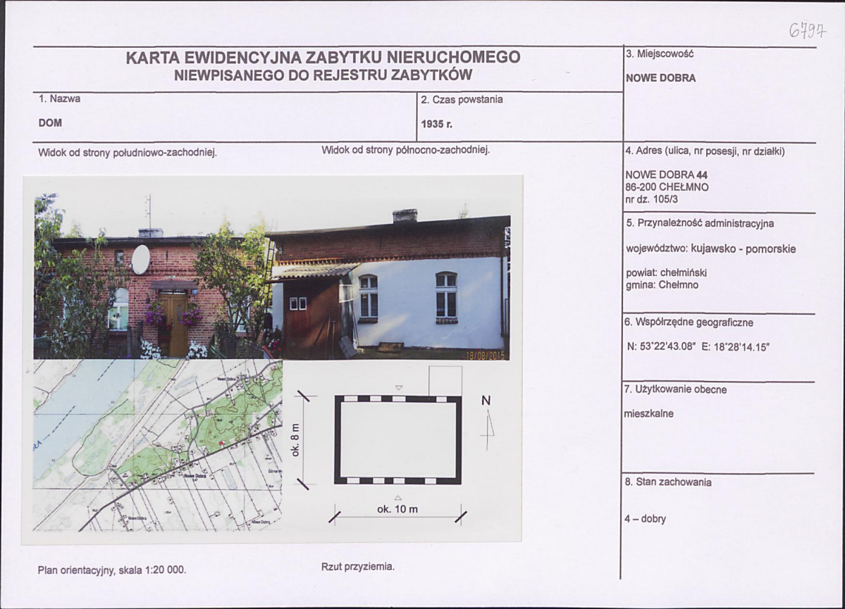 KEZN - Karta obiektu niewpisanego do rejestru, skan nr 1