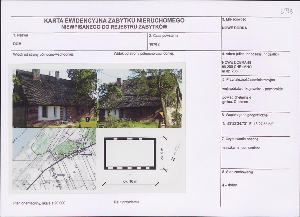 KEZN - Karta obiektu niewpisanego do rejestru, skan nr 1