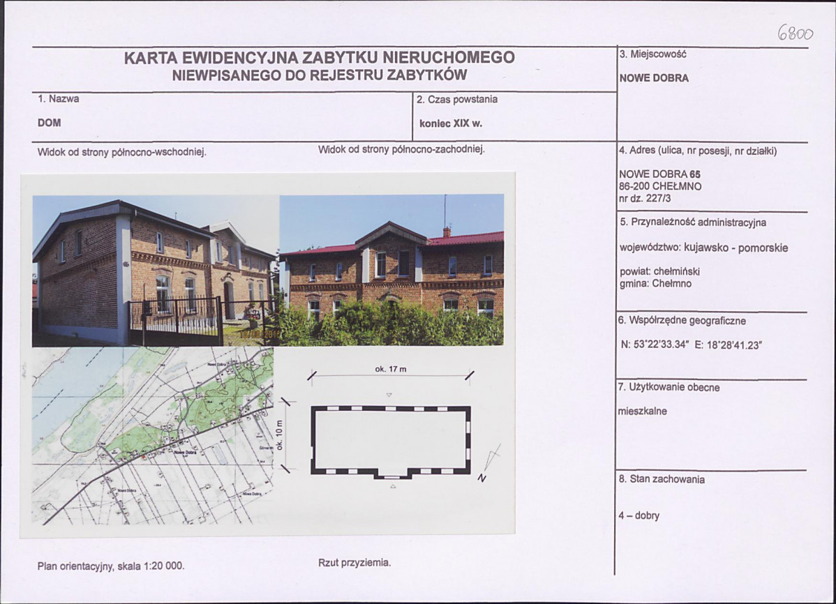 KEZN - Karta obiektu niewpisanego do rejestru, skan nr 1