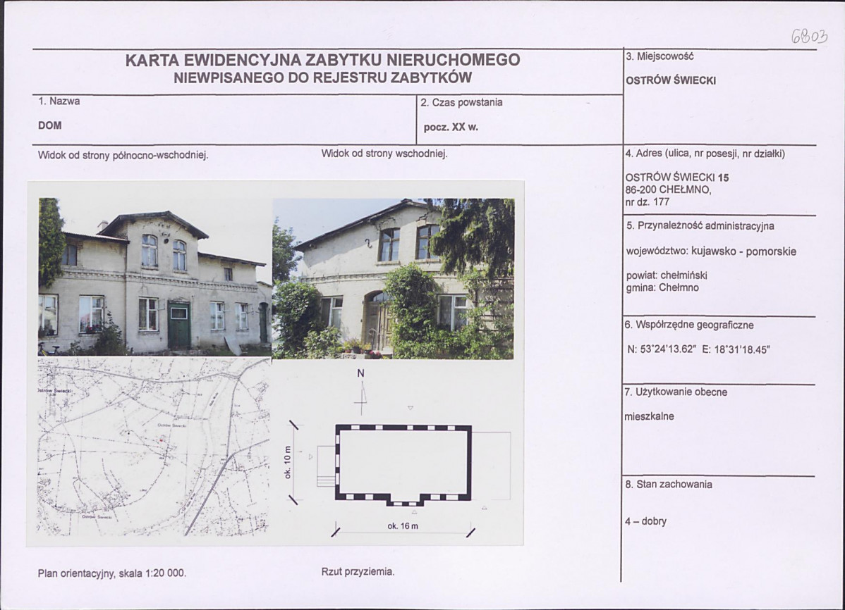 KEZN - Karta obiektu niewpisanego do rejestru, skan nr 1