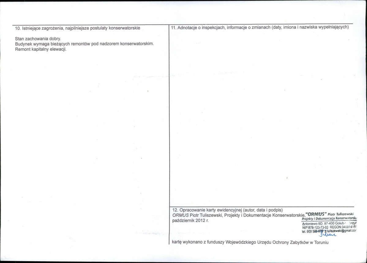 KEZN - Karta obiektu niewpisanego do rejestru, skan nr 2