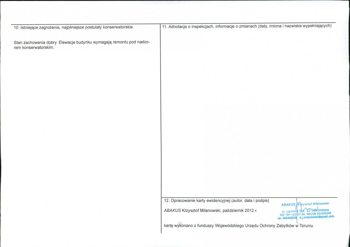KEZN - Karta obiektu niewpisanego do rejestru, skan nr 2