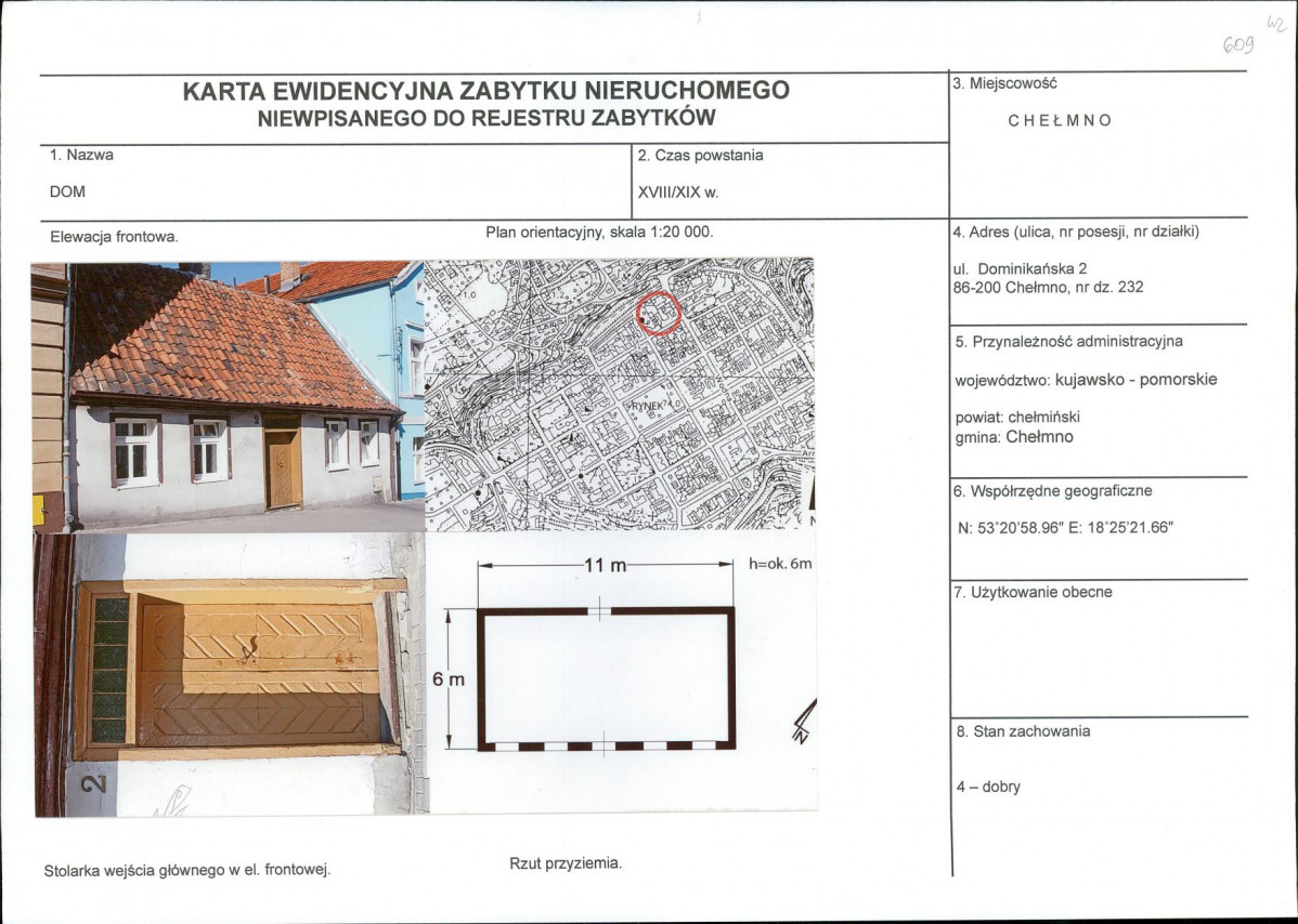 KEZN - Karta obiektu niewpisanego do rejestru, skan nr 1