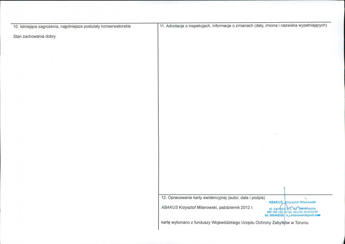 KEZN - Karta obiektu niewpisanego do rejestru, skan nr 2