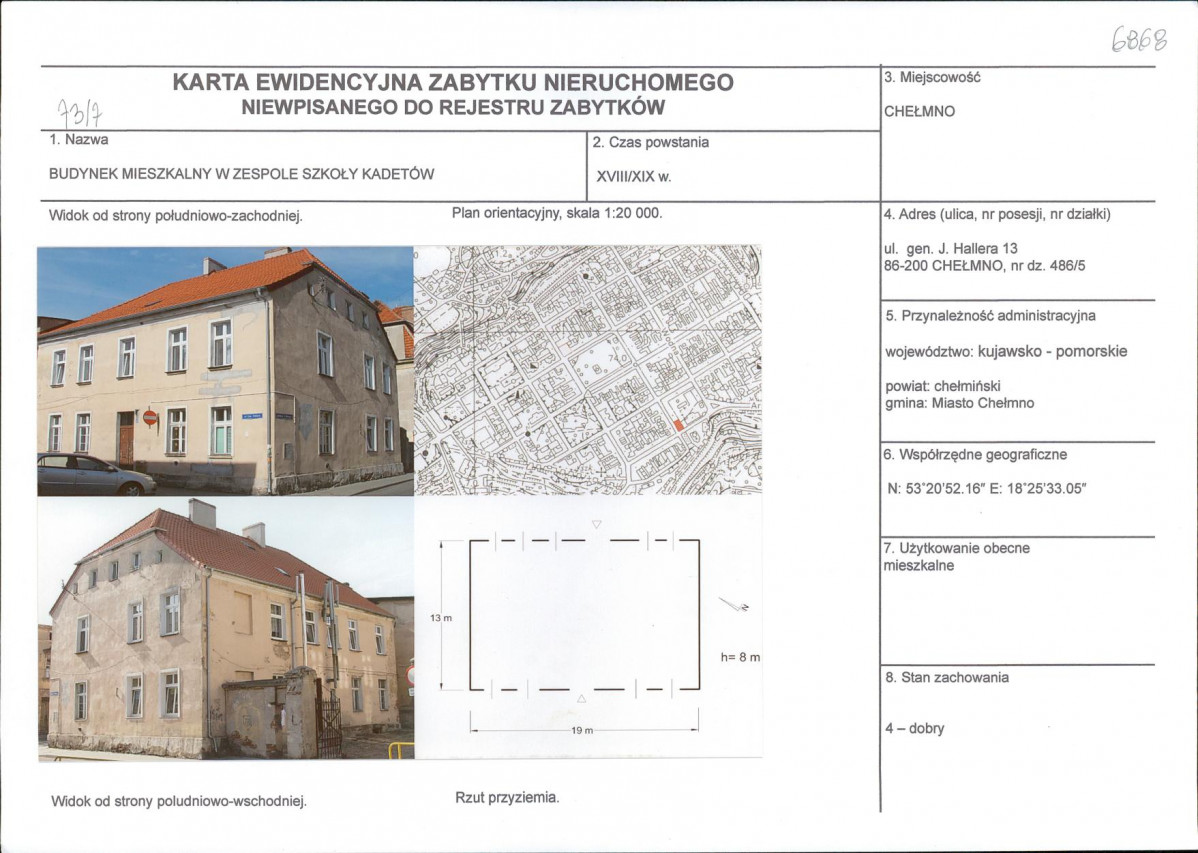 KEZN - Karta obiektu niewpisanego do rejestru, skan nr 1